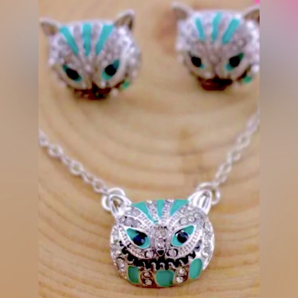 Source Unknown Jewelry - Cheshire Cat Rare & Special Alice in Wonderland Earring Necklace Set